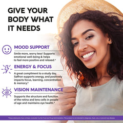 NUTRAHARMONY saffron capsules pouring for daily energy and alertness
