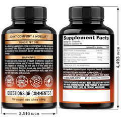 NUTRAHARMONY Turmeric Curcumin capsules close-up shows 95% curcuminoids for potency.