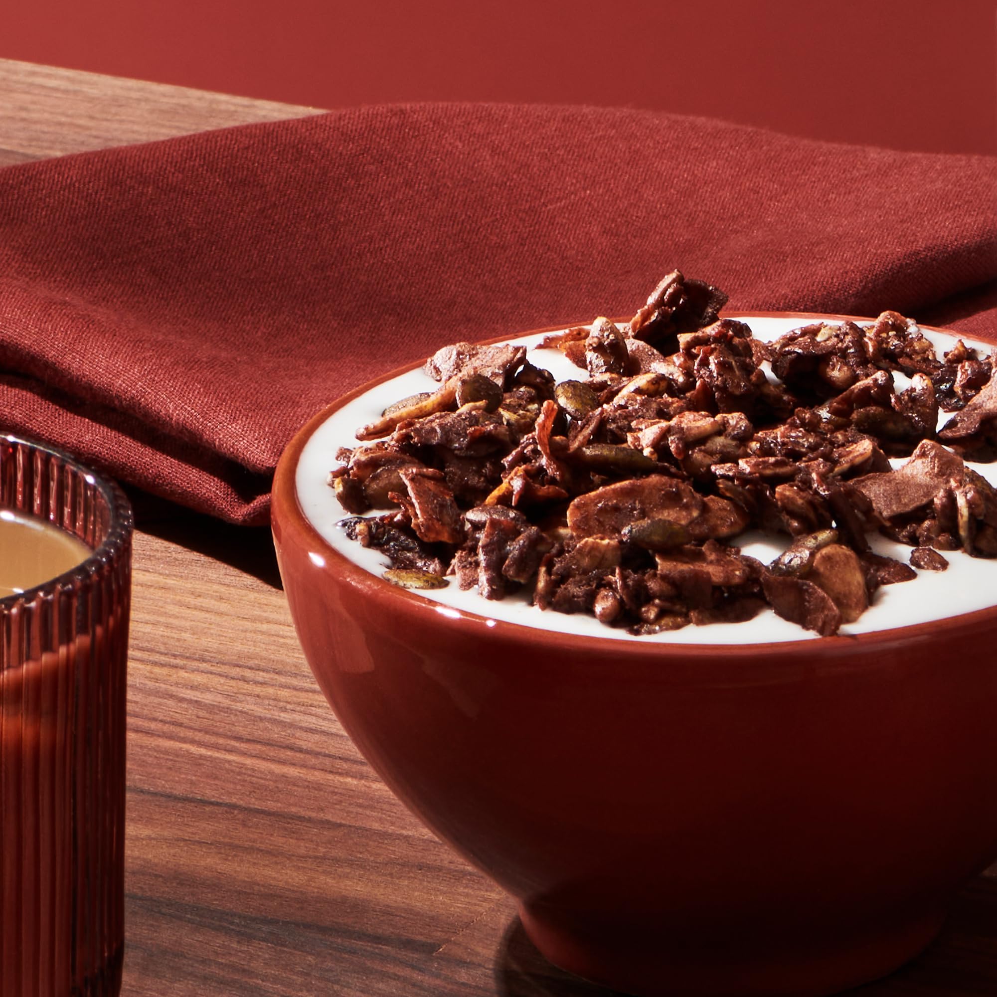 NuTrail Nut Granola Dark Chocolate gluten-free label close-up communicates certification.