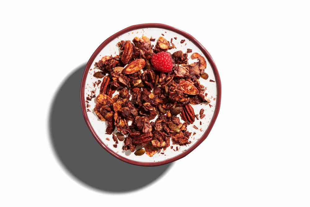 NuTrail granola on a yogurt bowl highlights versatile serving options.