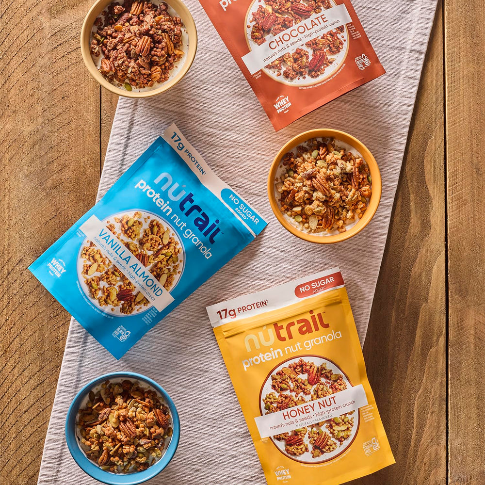 NuTrail variety pack with three bags for different mornings.