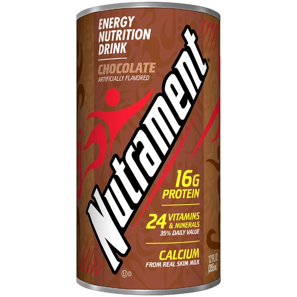 Nutrament Chocolate 12oz can front view for ready-to-drink nutrition.