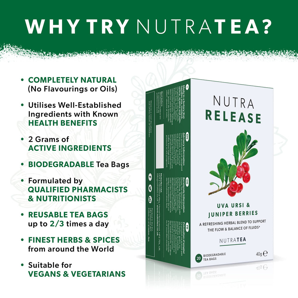 Dried herbs from Nutra Tea Nutrarelease Kidney Tea ready to steep for digestion support.