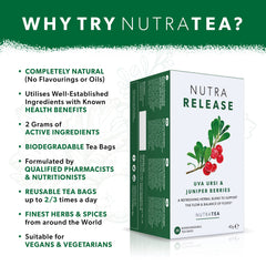 Dried herbs from Nutra Tea Nutrarelease Kidney Tea ready to steep for digestion support.