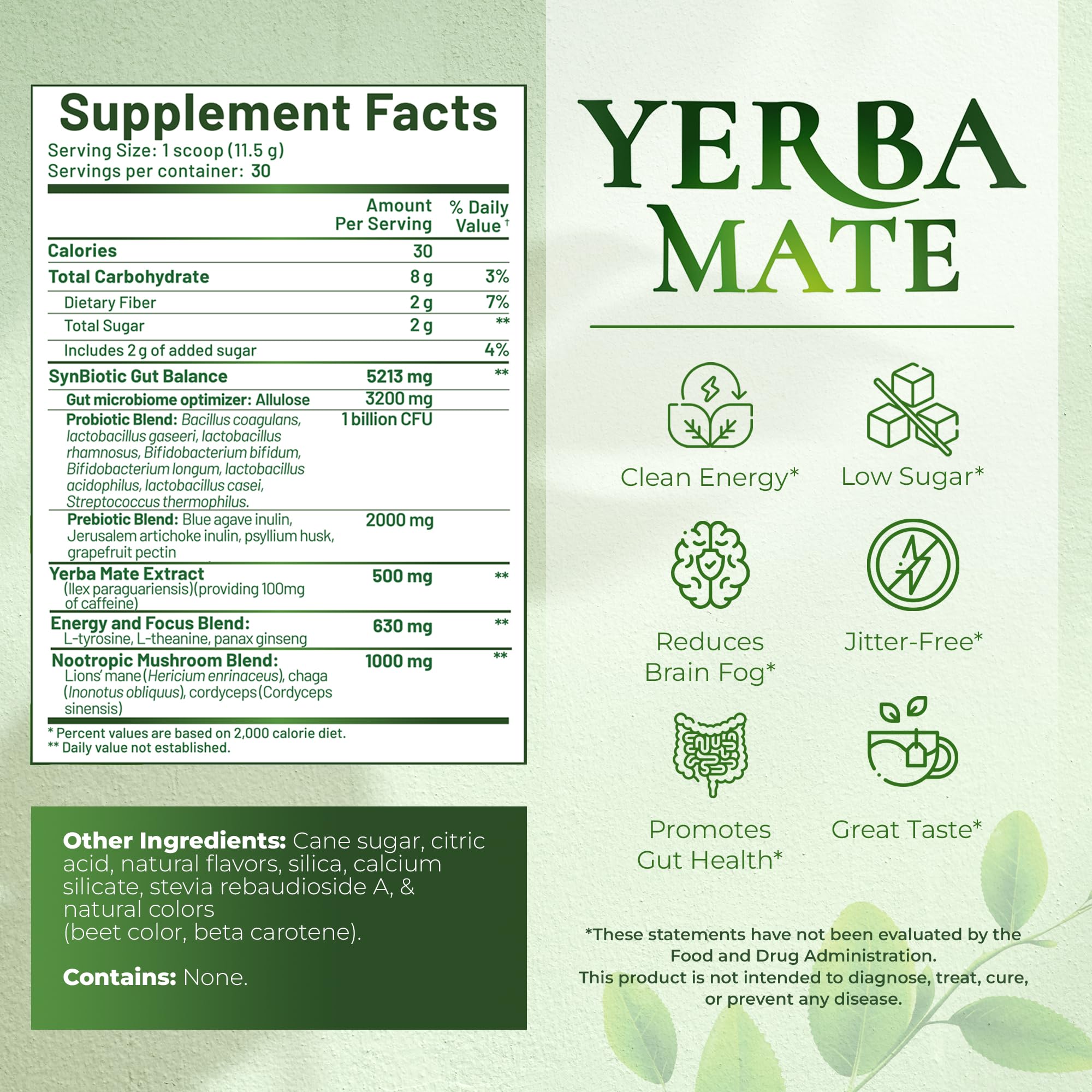 Nutratology Yerba Mate Instant Tea tub close-up highlights powder and label for focus.