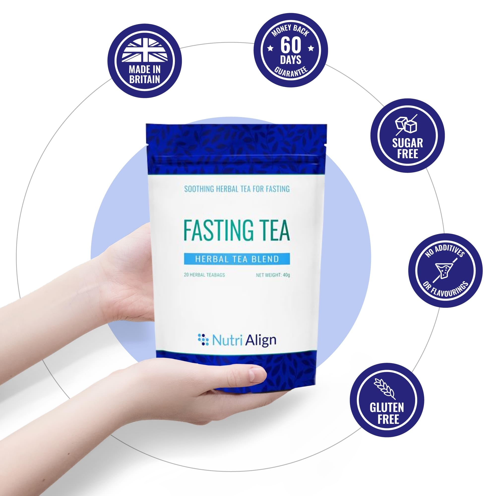 Nutri-Align Fasting Tea closeup of tea bags highlighting herbal blend.