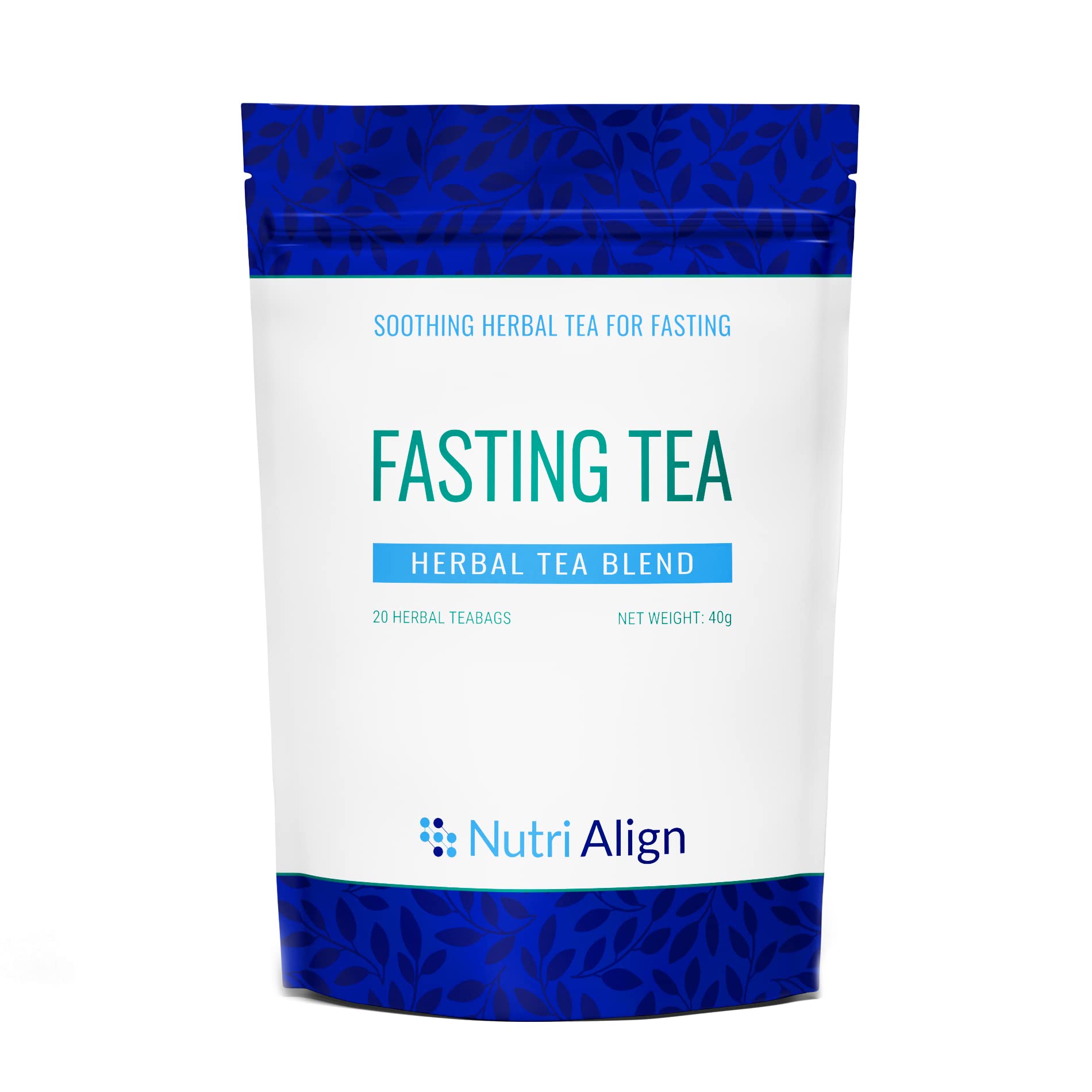 Nutri-Align Fasting Tea packaging with bags ready for a fasting routine.