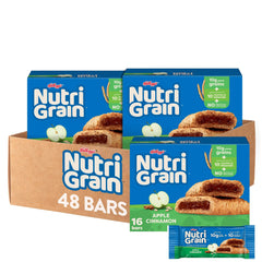 Nutri-Grain Apple Cinnamon packaging front, ideal for grab-and-go breakfasts.