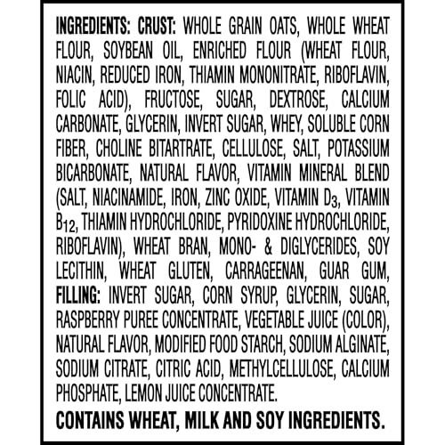 Nutri-Grain bars ingredients label shows real fruit and simple nutrition.