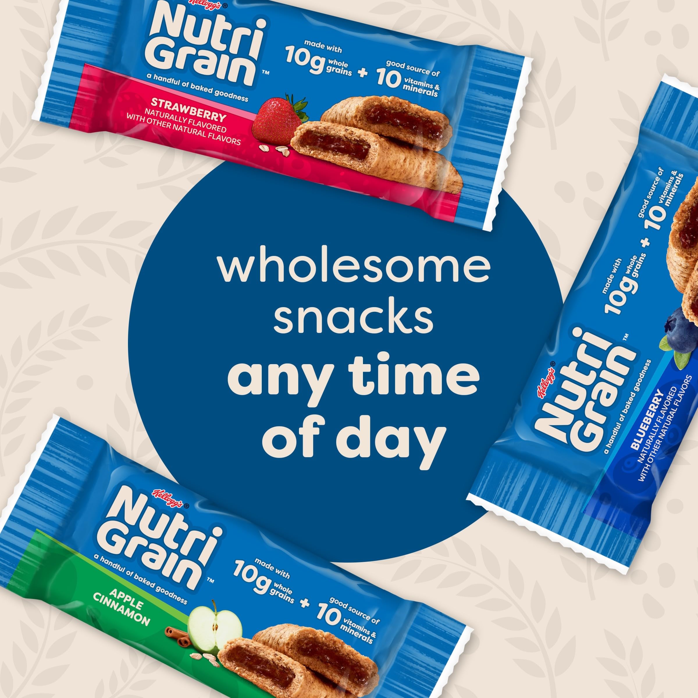 Nutri-Grain bars on-the-go in backpack for convenient snacking.