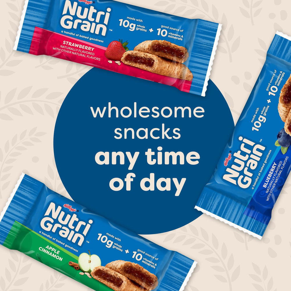 Nutri-Grain bars on-the-go in backpack for convenient snacking.