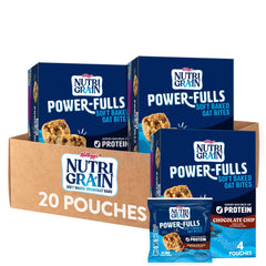 Nutri-Grain Power-Fulls packaging shows a five-box bundle for on-the-go snacking.