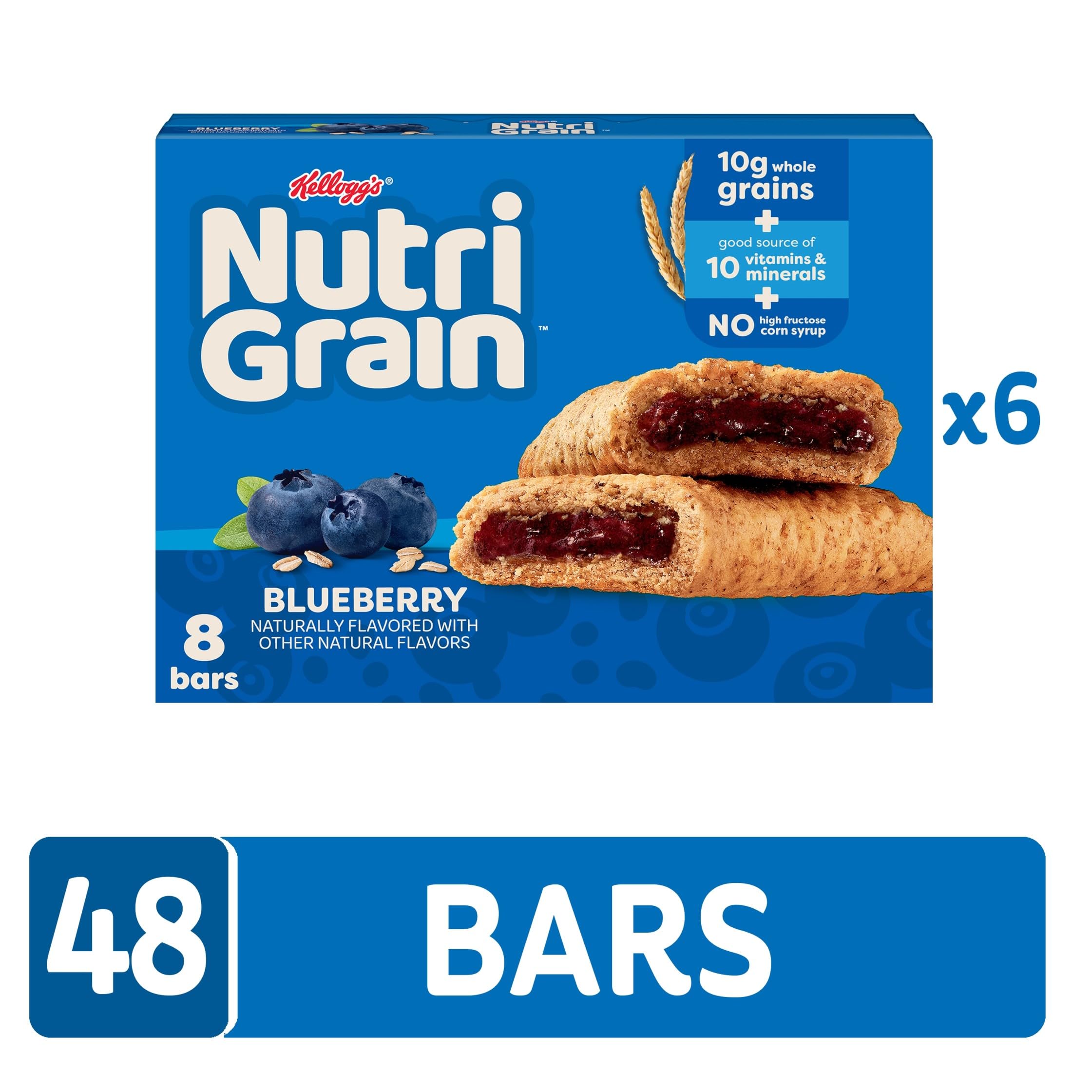 Nutri-Grain Soft Baked Blueberry Bars close-up of chewy crust and filling texture.