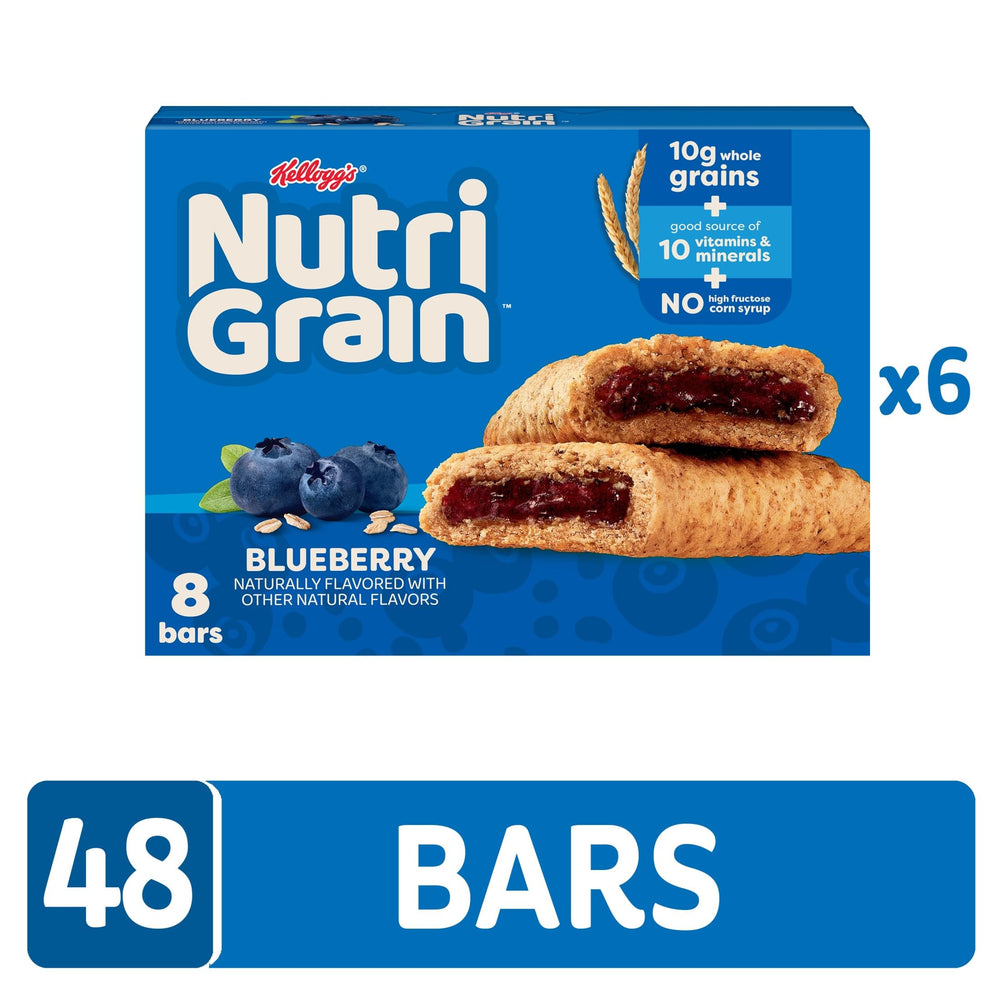 Nutri-Grain Soft Baked Blueberry Bars close-up of chewy crust and filling texture.