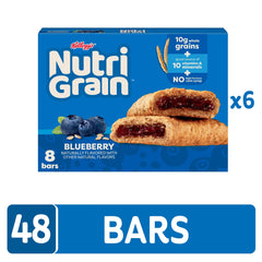 Nutri-Grain Soft Baked Blueberry Bars close-up of chewy crust and filling texture.