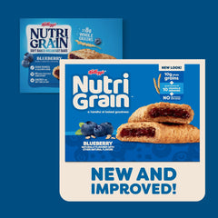 Nutri-Grain Soft Baked Blueberry Bars close-up reveals chewy crust and blueberry filling.