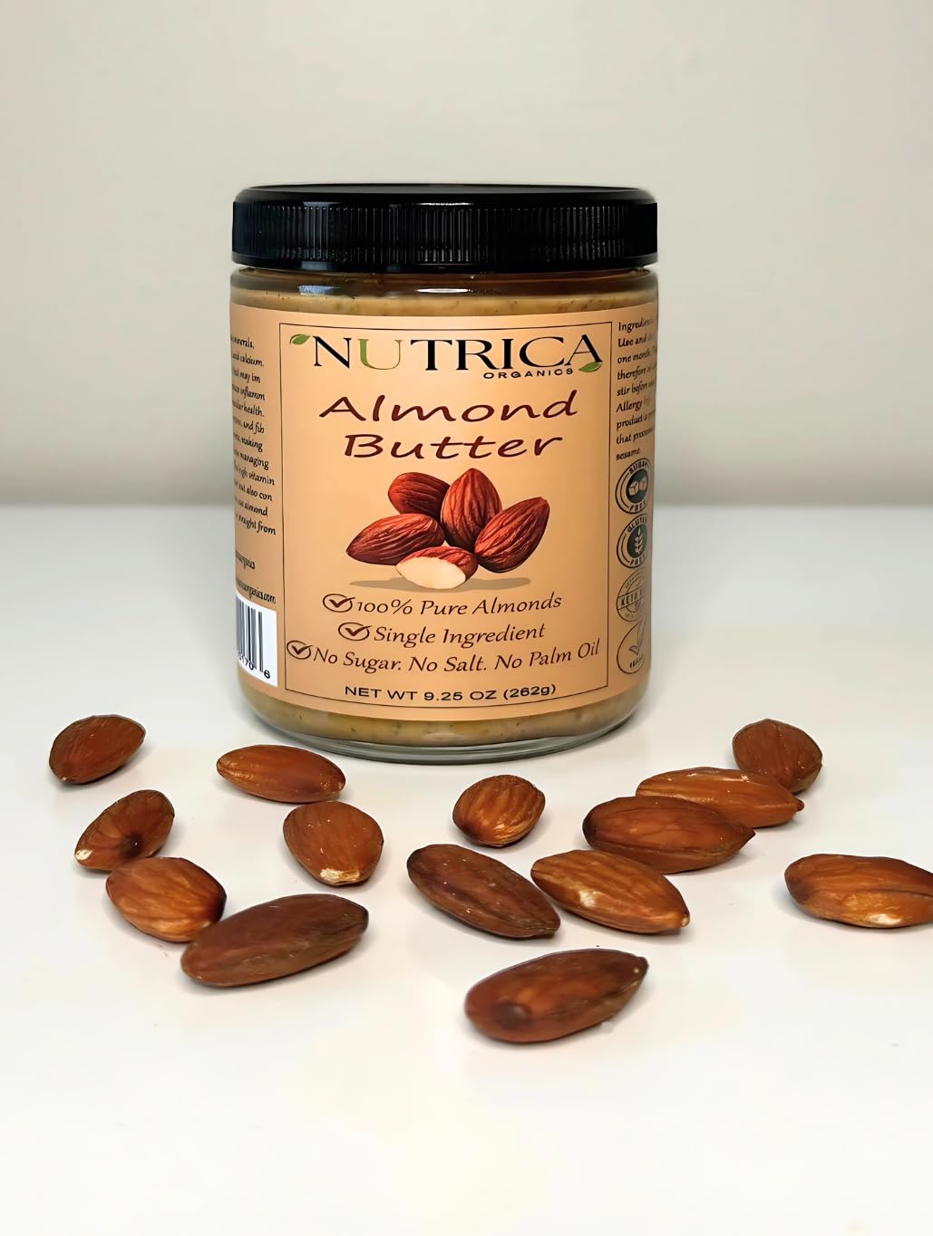 A spoonful of Nutrica Organics almond butter, quick healthy snack