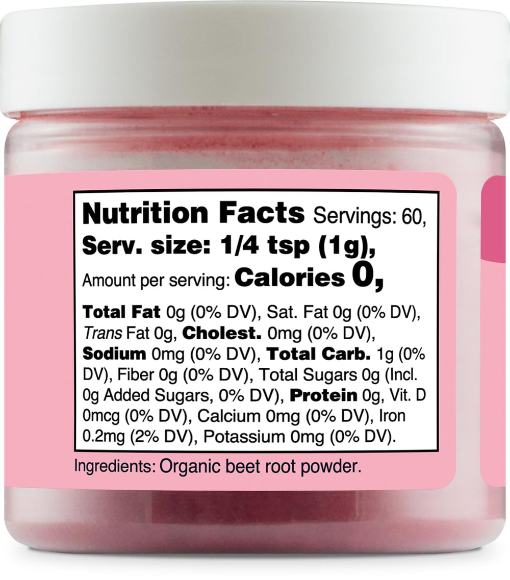 Nutricolor pink beet root powder dusting cake icing showcases dessert color versatility.