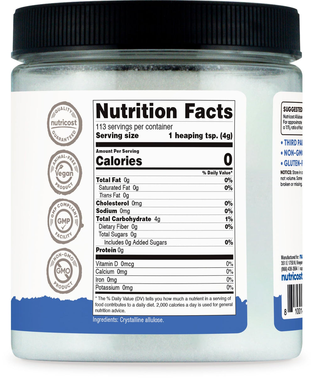 Nutricost Allulose sweetener ready for dessert prep and baking.