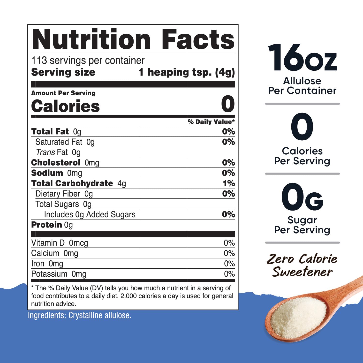 Nutricost Allulose pour shows easy dispensing for beverages and desserts.
