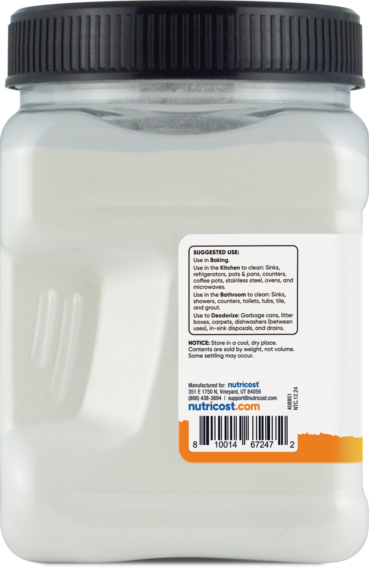 Nutricost baking soda freshens carpets and upholstery odors.