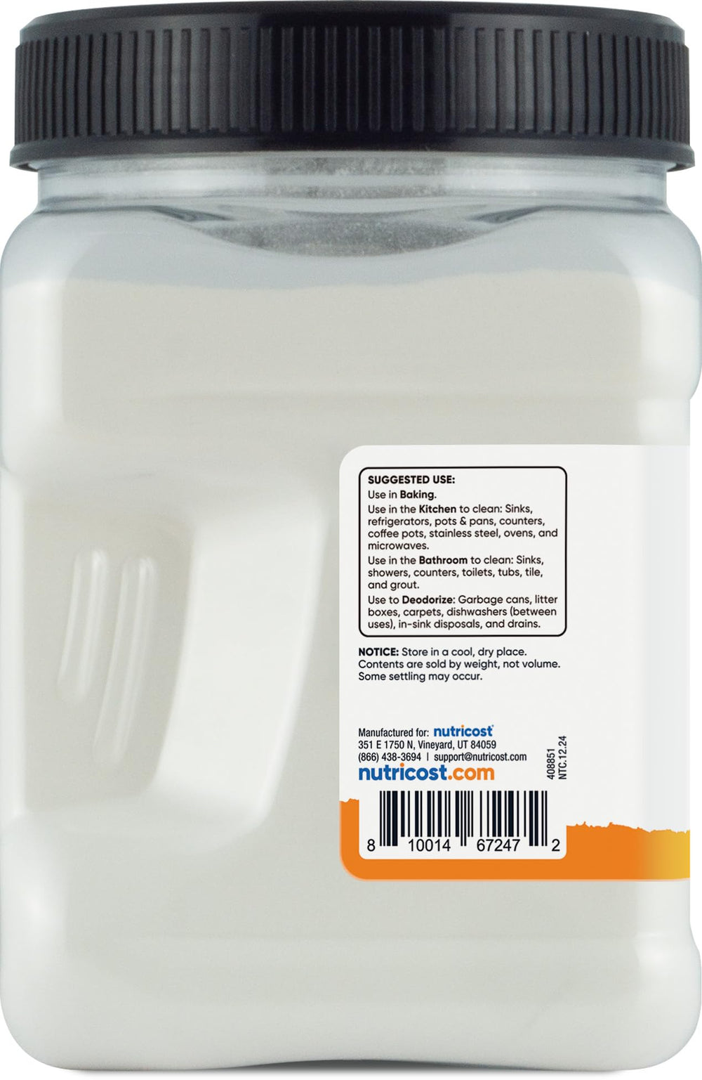 Nutricost baking soda freshens carpets and upholstery odors.