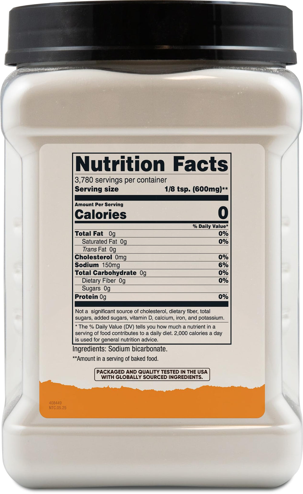 Nutricost Baking Soda used for cleaning sinks, tubs, and surfaces.