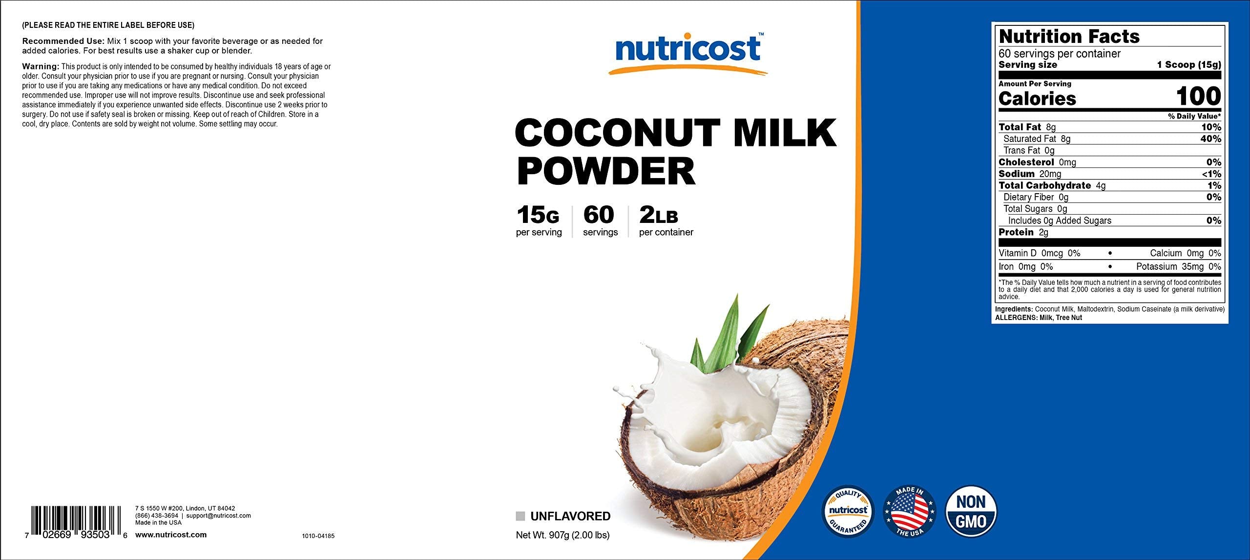 Nutricost Coconut Milk Powder used in curry for richer texture and flavor.