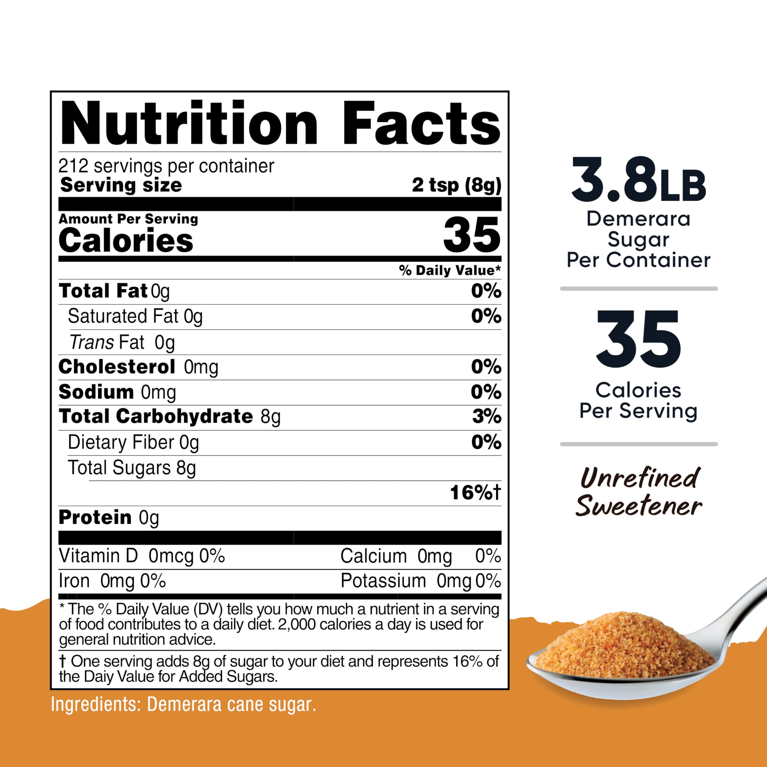 Close-up of Nutricost demerara sugar granules highlighting caramel notes.