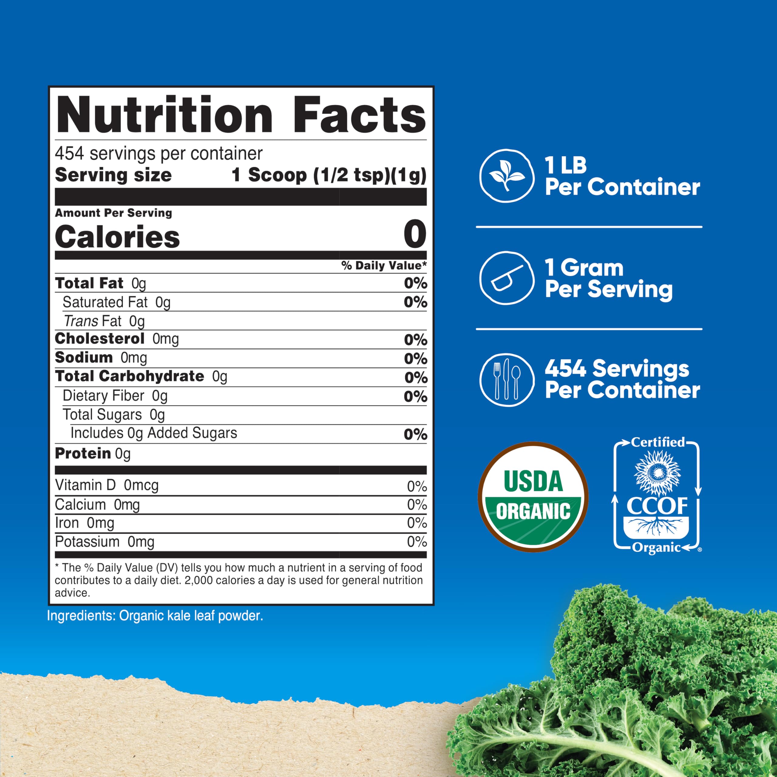 Nutricost kale powder fine texture ready for smoothies