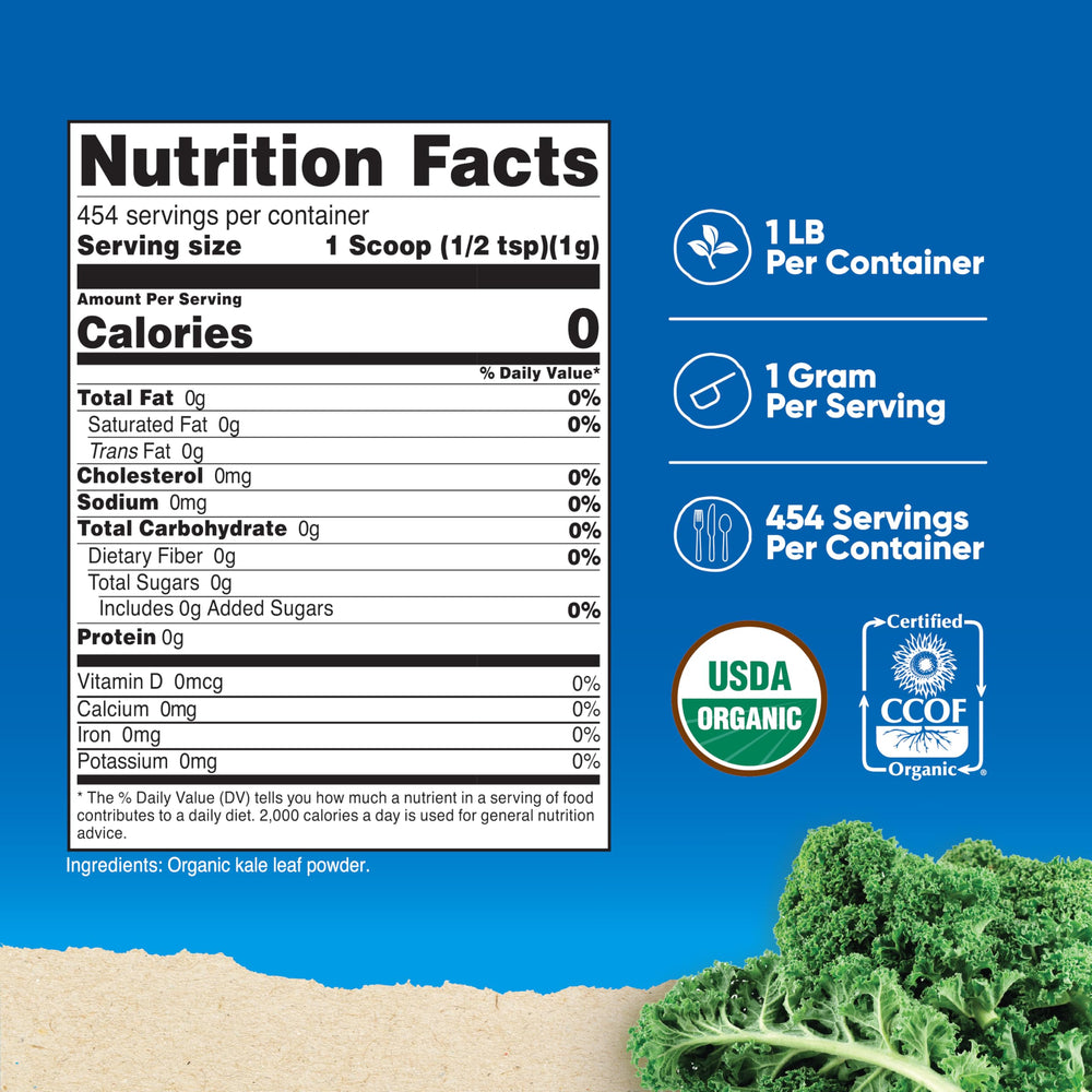 Nutricost kale powder fine texture ready for smoothies