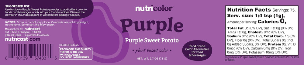 Nutricolor packaging label highlights natural color option for foods