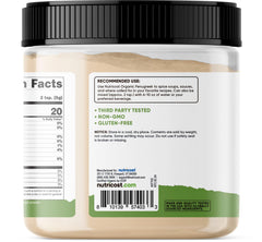 Nutricost Organic Fenugreek Powder USDA Organic label close-up
