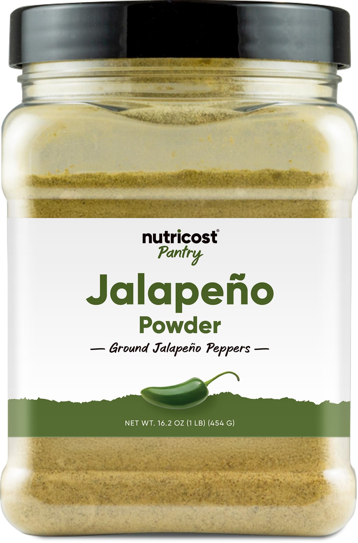 Nutricost Pantry Jalapeno Powder bottle on shelf ready to spice up meals