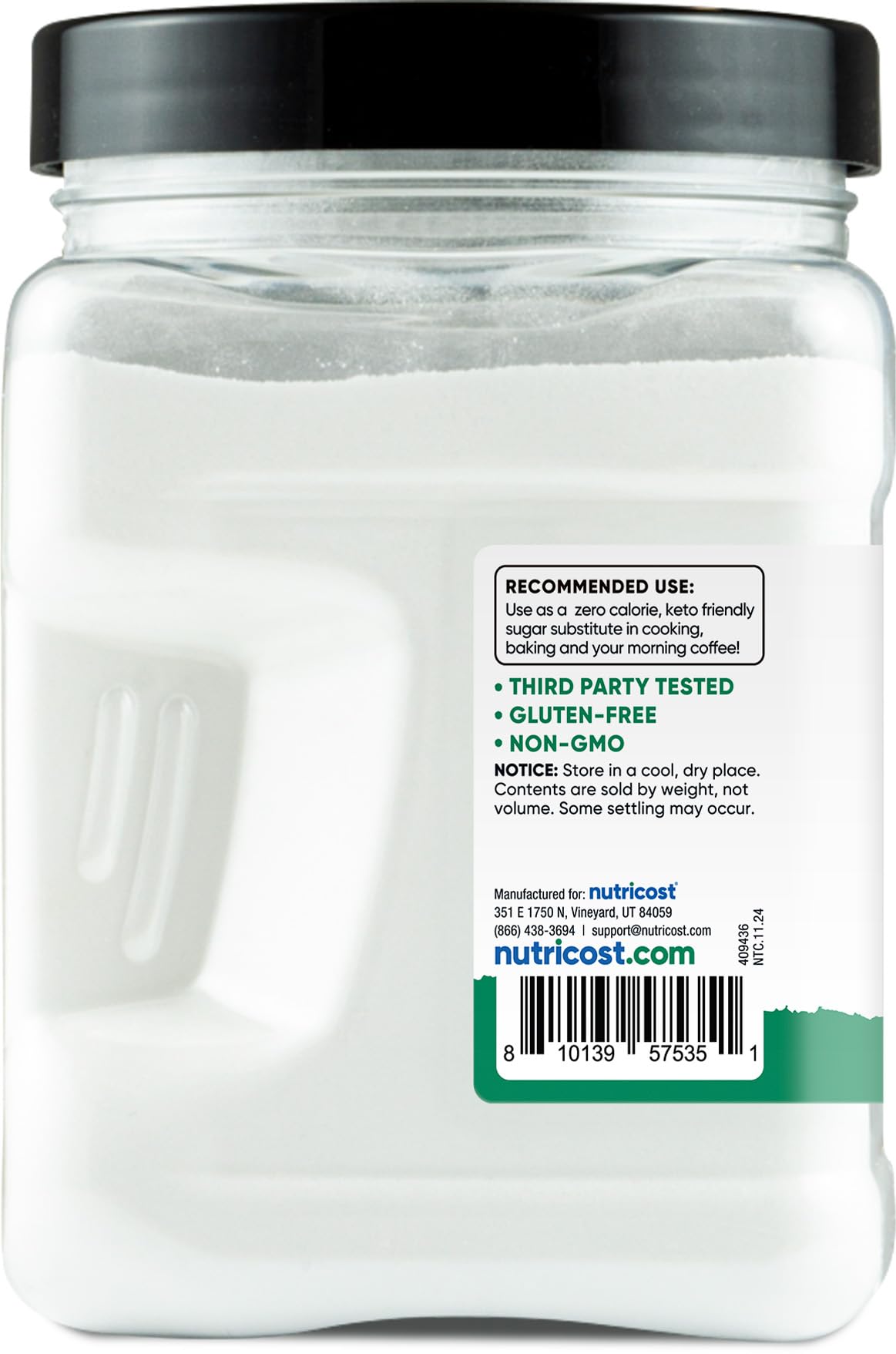 Nutricost Pantry Stevia with Allulose on kitchen counter as a pantry staple