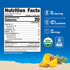 Nutricost Pineapple Powder mixability in a glass demonstrates easy blending.