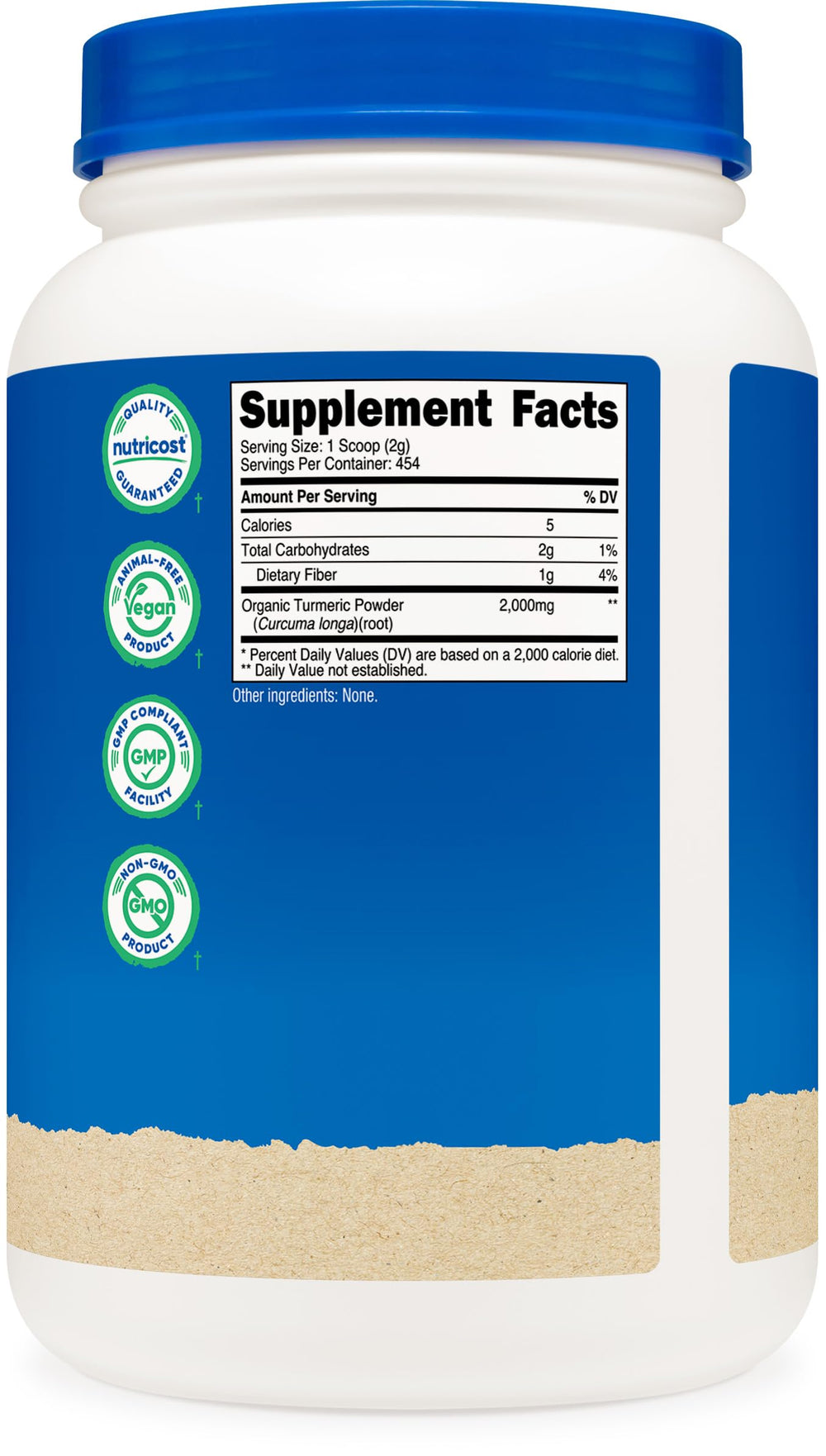 Nutricost turmeric powder jars on shelf suggest organized pantry storage.