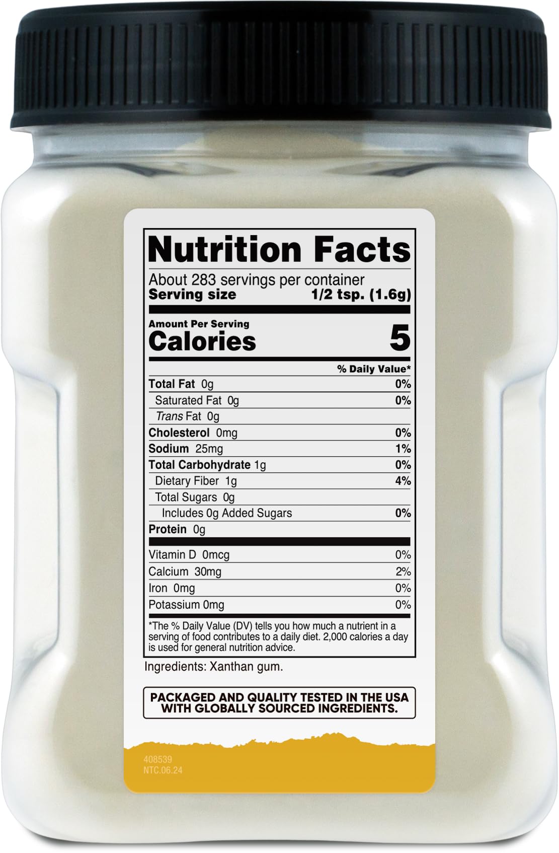 Nutricost Xanthan Gum pouring spout for easy addition to sauces.