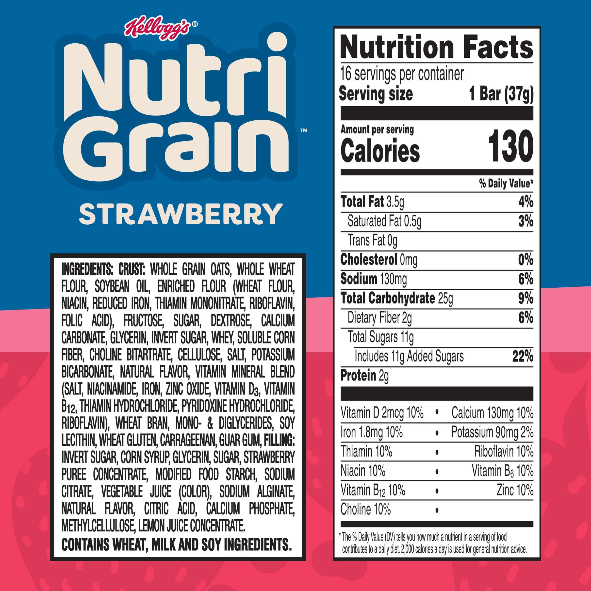 Close-up of crust and strawberry filling in Nutri-Grain bar.