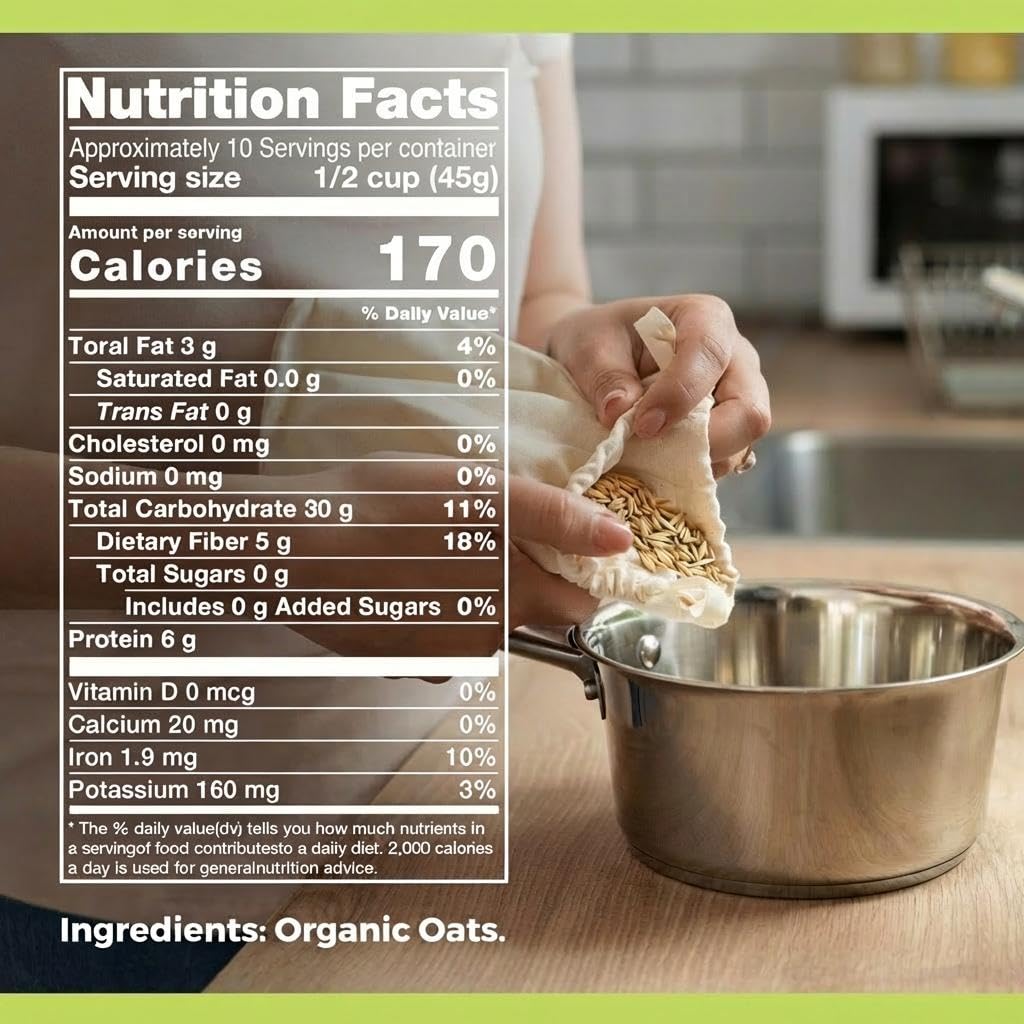 NUTRIWAY Oat Groats poured into a pot ready to simmer into hearty porridge
