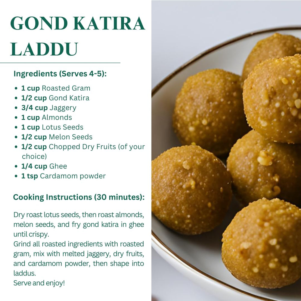 Nutriwish Gond Katira natural thickener for beverages, jellies, and homemade recipes.