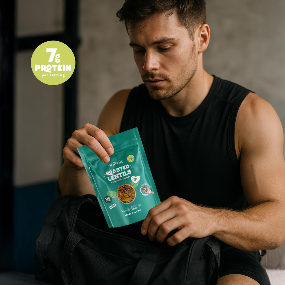 Nutruit on-the-go lentil snacks fit gym and office breaks