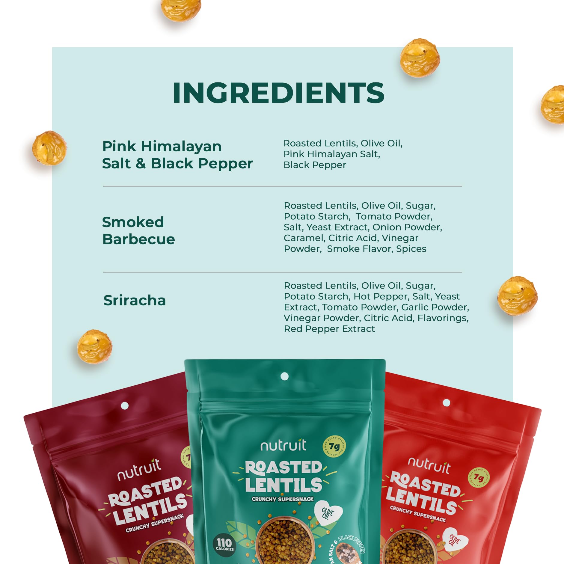 Nutruit lentil snacks on-the-go, perfect for gym or travel.