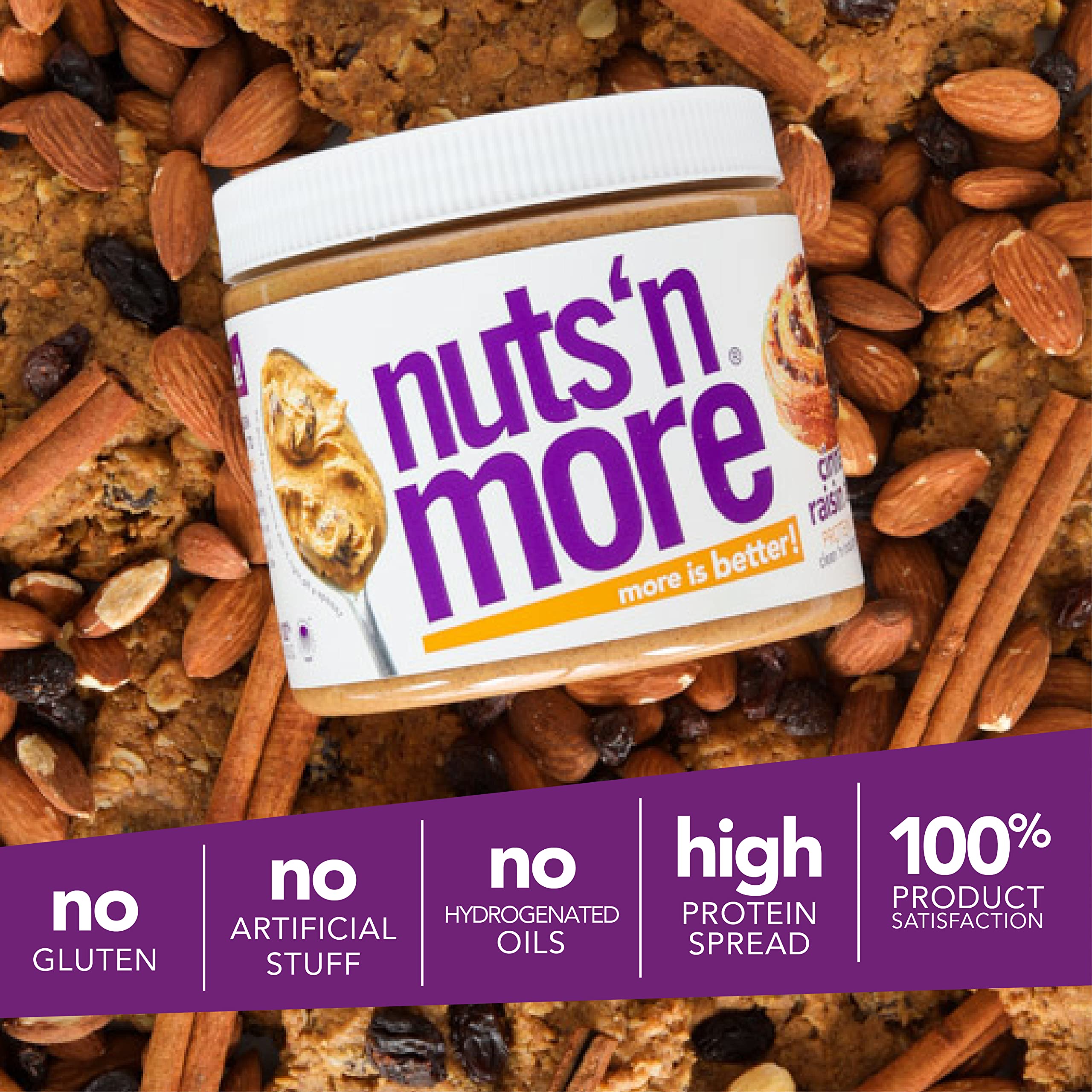 Nuts 'N More Cinnamon Raisin Almond Butter blended into a smoothie for extra protein