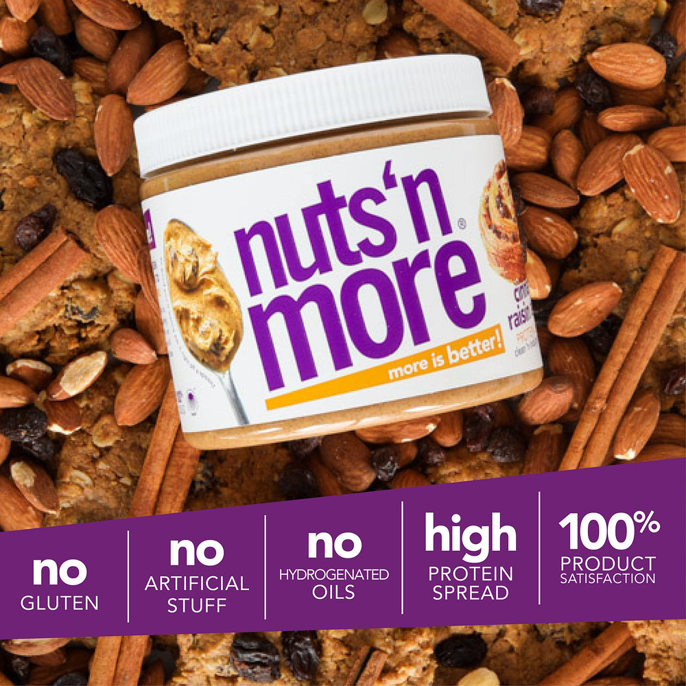 Nuts 'N More Cinnamon Raisin Almond Butter blended into a smoothie for extra protein