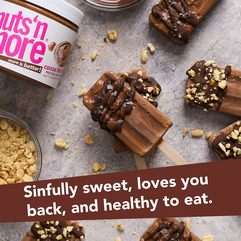 Nuts 'N More Cocoa Hazelnut Butter Spread in smoothie boosts flavor and protein.