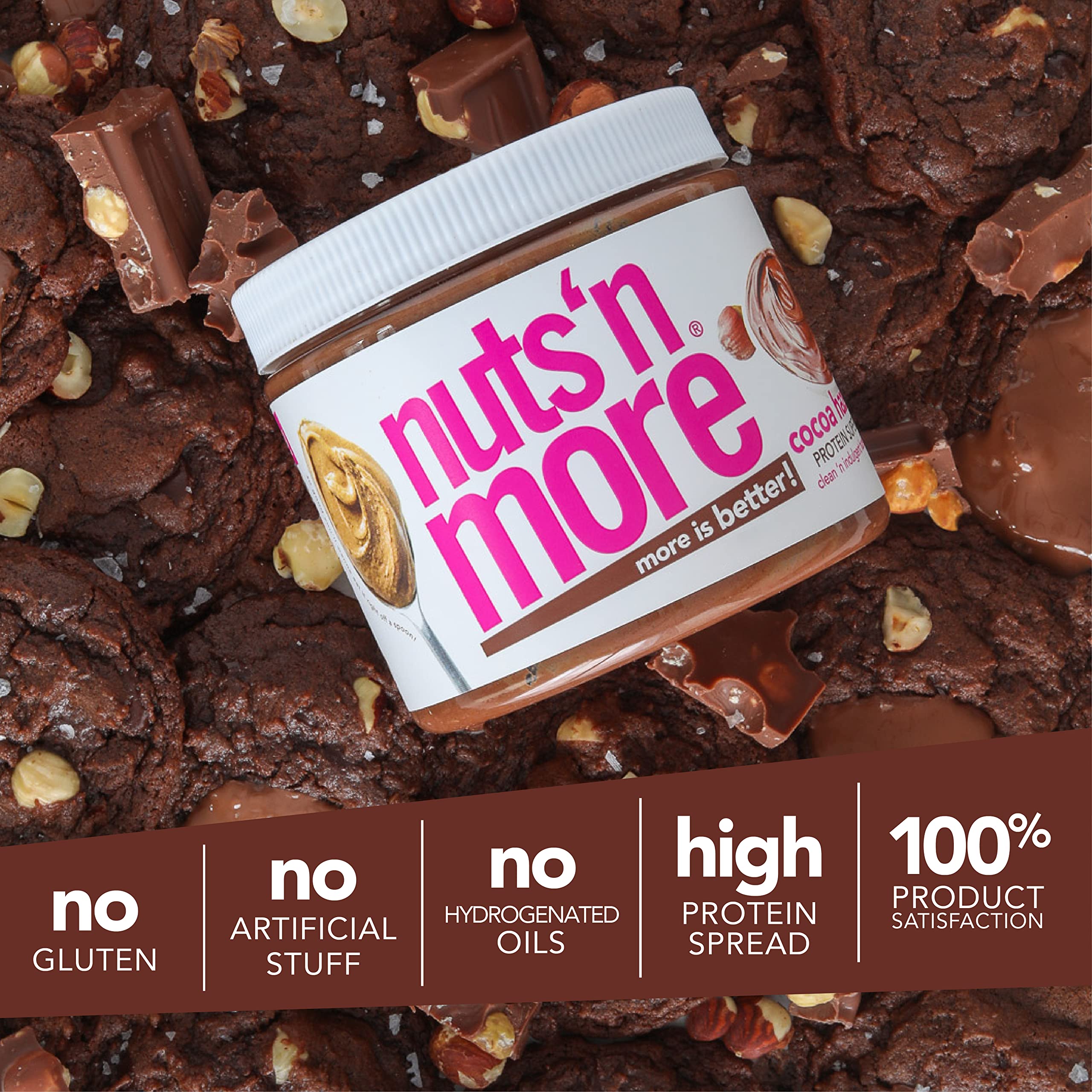 Nuts 'N More Cocoa Hazelnut Butter Spread on pancakes adds rich chocolatey taste.