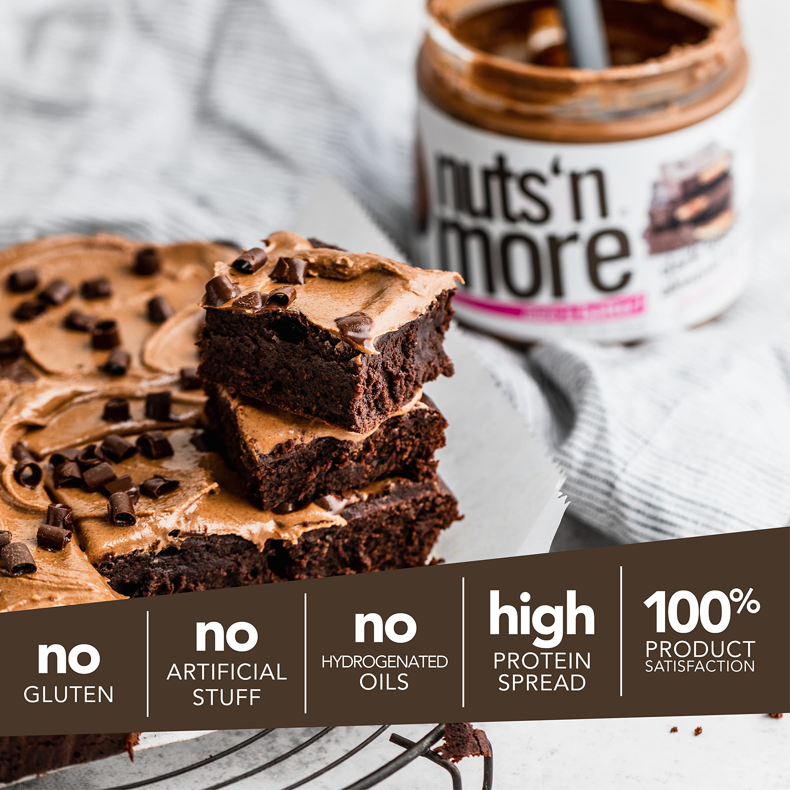 Creamy Nuts 'N More Dark Chocolate Almond Butter Spread swirled into oats