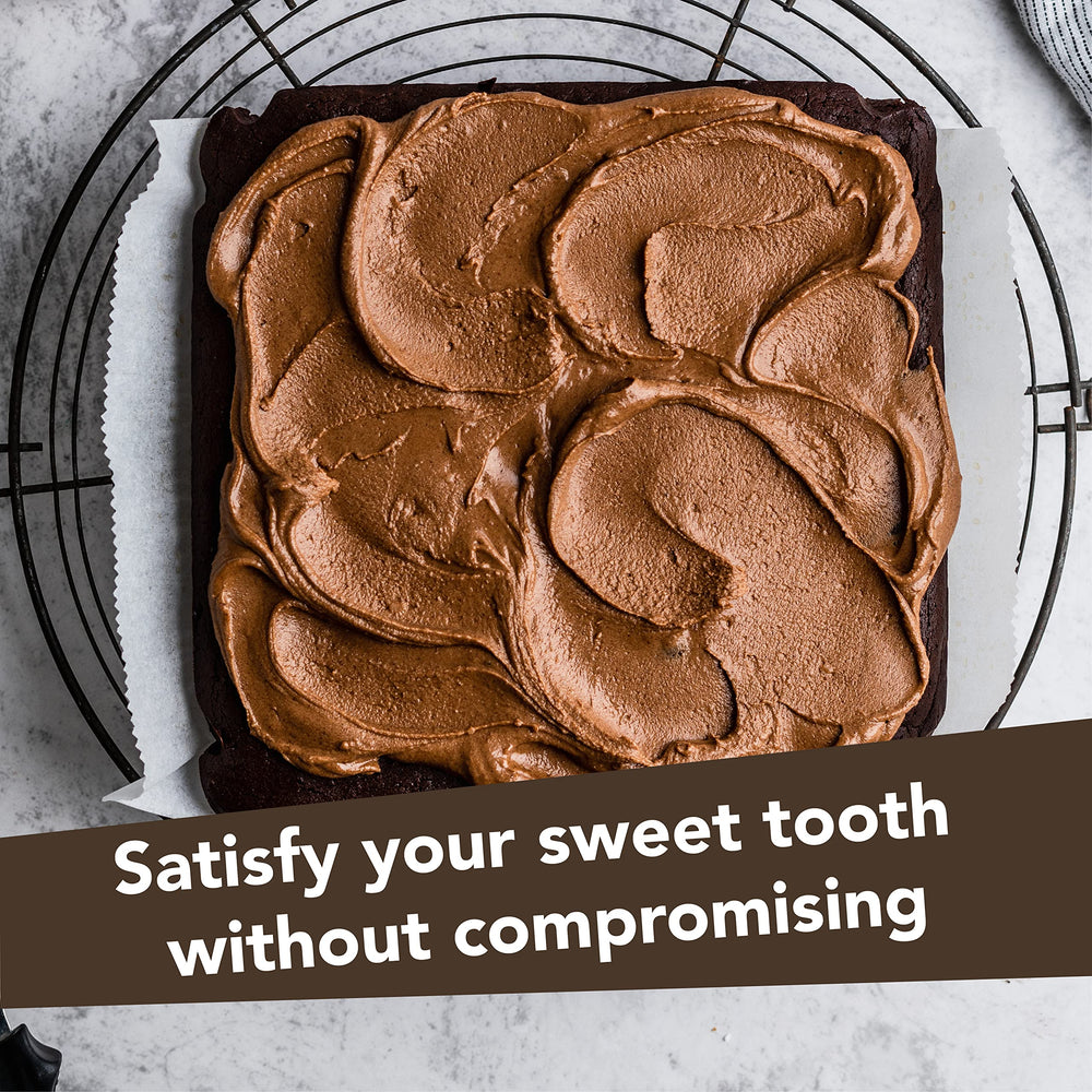 Nuts 'N More Dark Chocolate Almond Butter Spread on fruit slice for keto-friendly indulgence