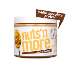 Nuts 'N More all-natural nut butter in bowl emphasizes real ingredients and simple goodness.